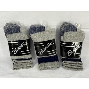 Ballston WoolTech Socks Mens Gray Blue Thermal Terry Stretch 9-11 Lot of 3 NWT